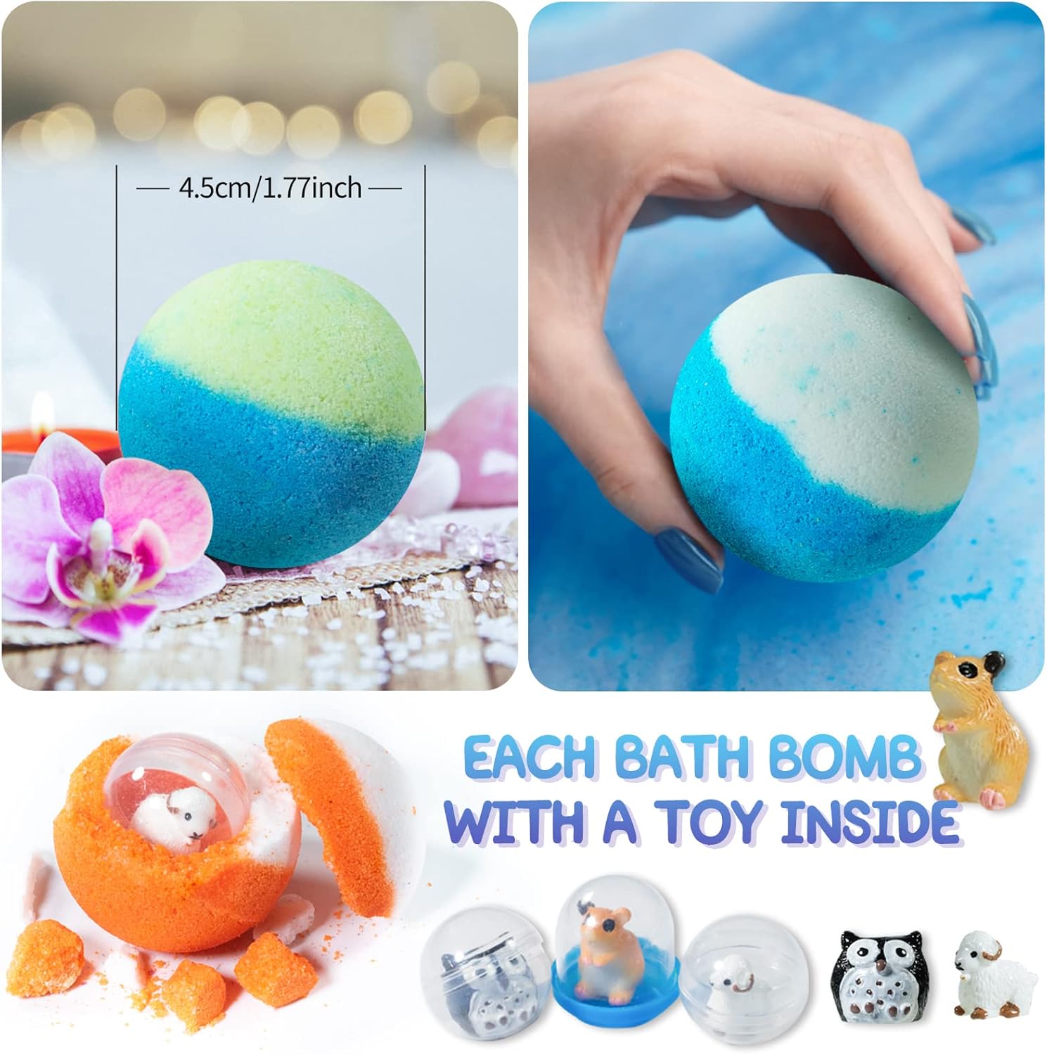 Bath Bombs for Kids with Toy Inside