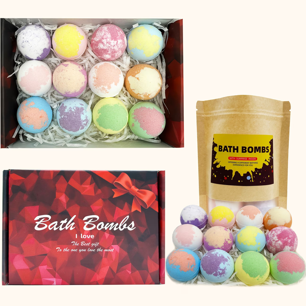 Colorful Bubble Bath Bombs and Bath Balls