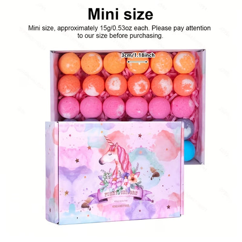 30 Mini Bath Bubble Gift Set Soaking Bath Salt Balls with Essential Oils